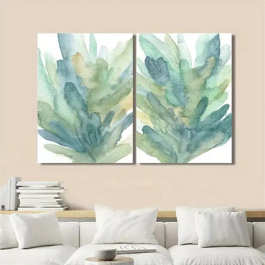 2pcs Decorative Painting, Minimalist Seaweed Canvas Framed 50x75cm - High Quality Print 100% Australian Made Wall Canvas Ready to Hang