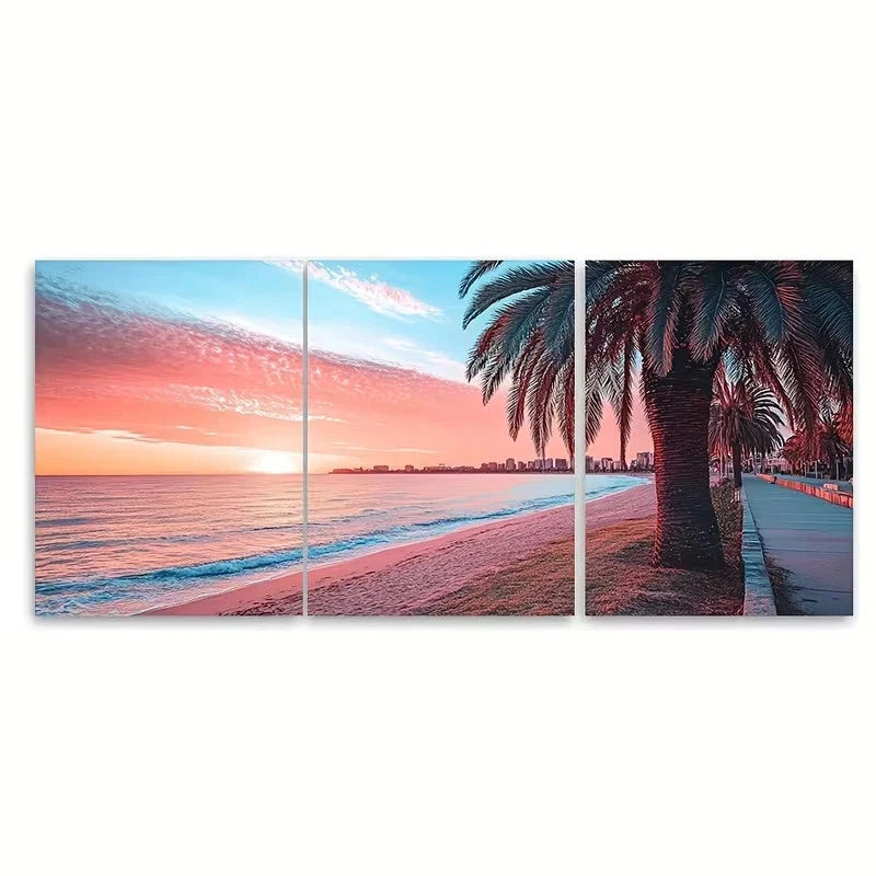 3pcs Travel Adelaide Australian Wall Art Set Canvas Framed 40x60cm – High Quality Print 100% Australian Made Wall Canvas Ready to Hang