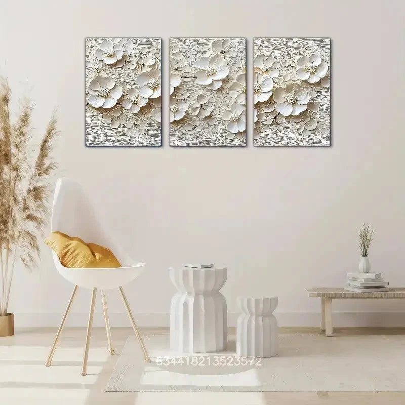 3pcs Sakura Art Prints Oil Painting Art Metal Print Ready to Hang Art