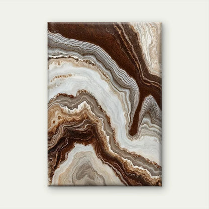 Abstract Swirl Brown and Cream Marble Design 60x90cm Metal Print Ready to Hang