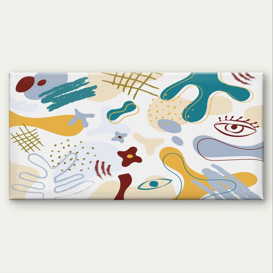 Modern Abstract Whimsical Shapes Wall Art Canvas Office Home Framed 120x60cm