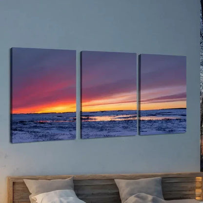 3pcs Painting of Sunset Clouds Natural Scenery Canvas Framed 60x90cm - High Quality Print 100% Australian Made Wall Canvas Ready to Hang