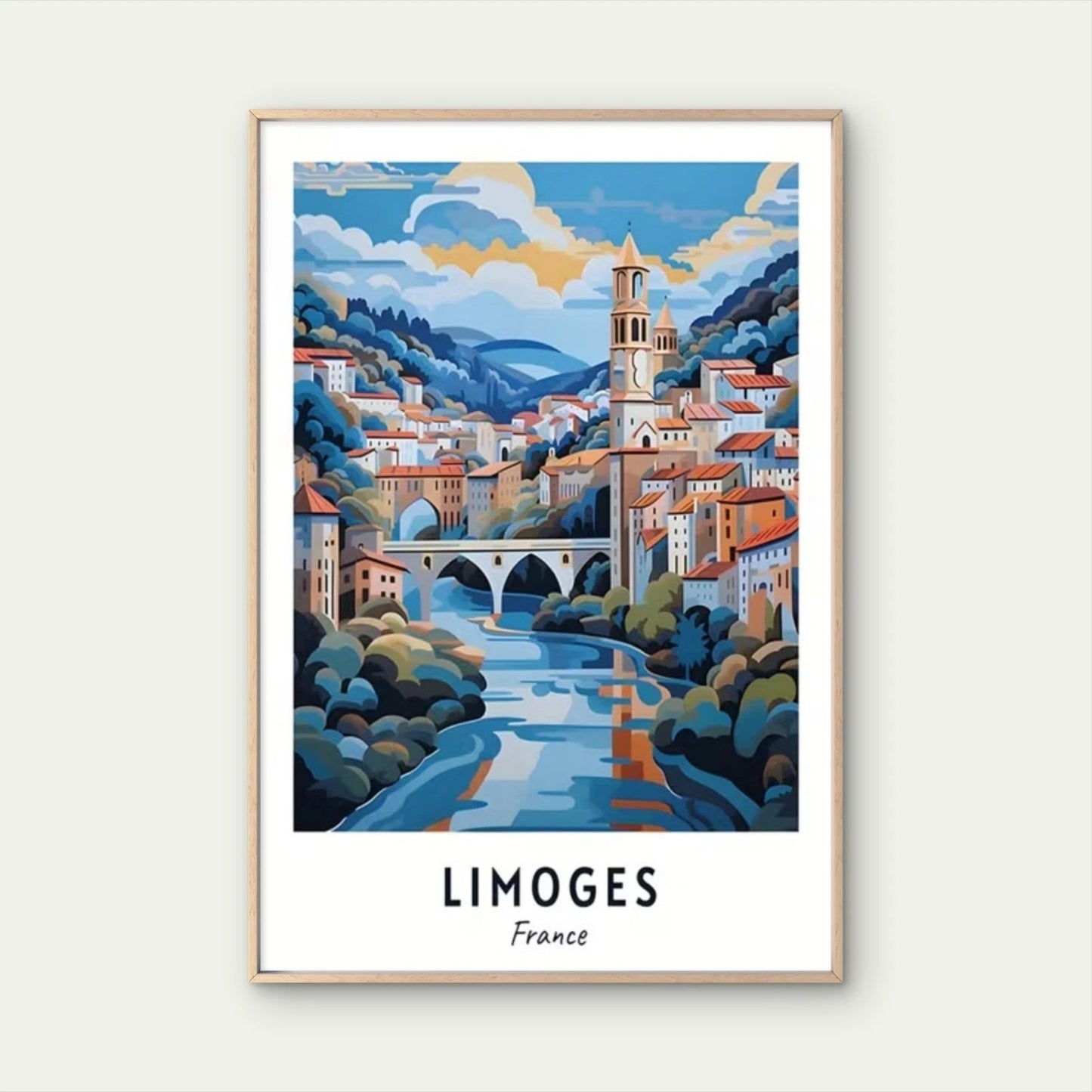 Limoges France Painting Travel Poster Print Wall Art