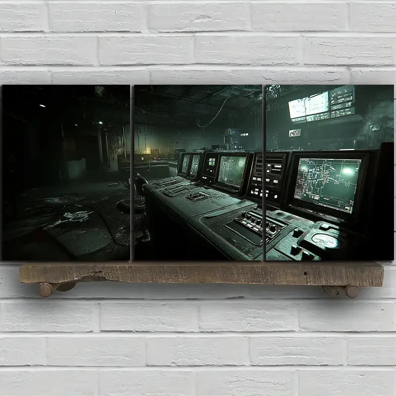 3pcs Featuring a Triptych Mural Design Metal Print Ready to Hang Art