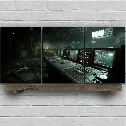 3pcs Featuring a Triptych Mural Design Metal Print Ready to Hang Art