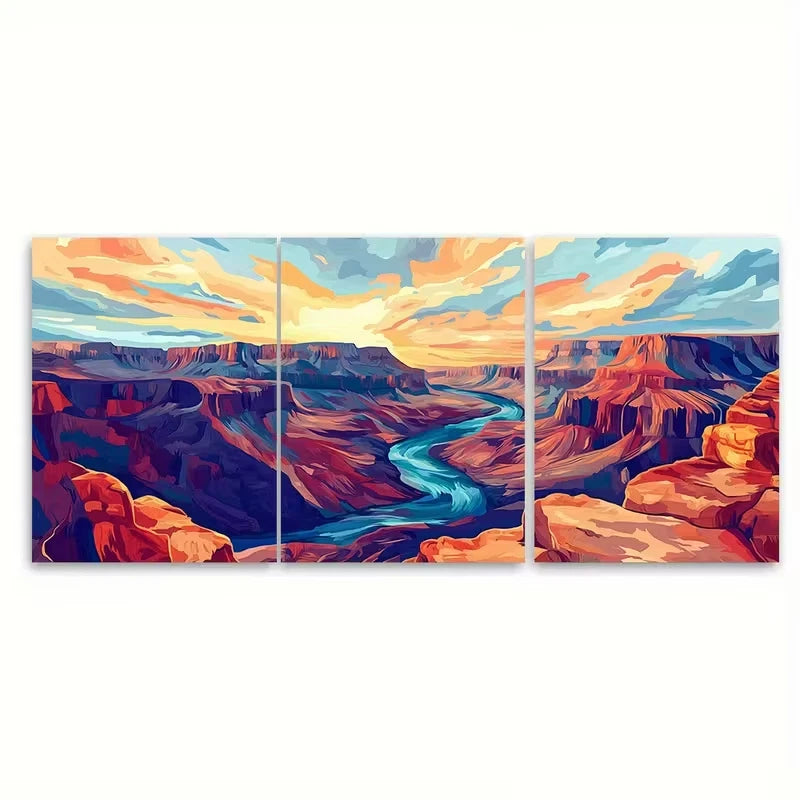 3pcs Grand Canyon Arizona Landscape Metal Print Ready to Hang Art