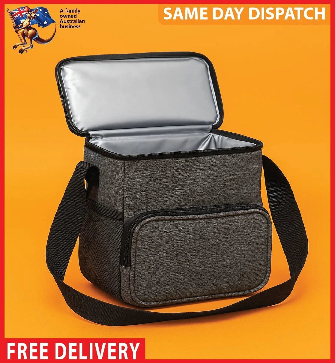 Insulated Lunch Bag Cooler - Large Capacity Thermal Lunch Box with Shoulder 25CM