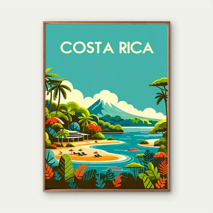 Costa Rica Scenery Art Painting Travel Poster Print Wall Art