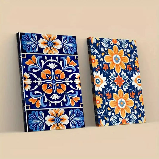 2pcs Vintage Floral Modern Botanic Design Framed 50x75cm - High Quality Print 100% Australian Made Wall Canvas Ready to Hang