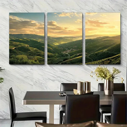 3pcs Vibrant Douro Valley Landscape Posters Metal Print Ready to Hang Art
