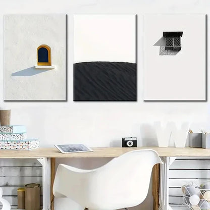 3pcs Simple Landscape Minimalist Windows Wall Art Canvas Unframed - High Quality Print 100% Australian Made Wall Canvas