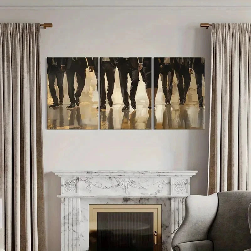 3pcs Professional Attire Business Elite Metal Print Ready to Hang Art