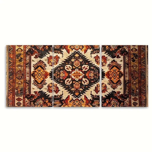 3pcs Kurdish Kilim Tapestry Kurdistan Motif Metal Print Ready to Hang Art