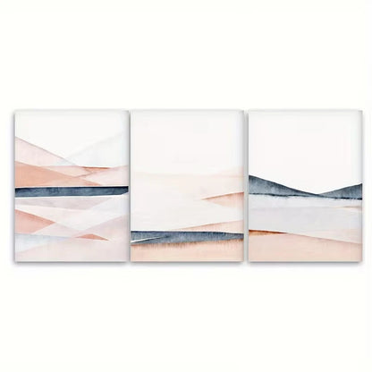 3pcs Watercolor Abstract, Modern Minimalist Metal Print Ready to Hang Art