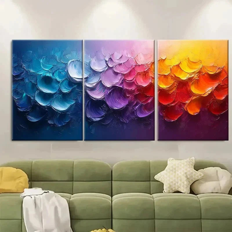 3pcs Colorful Painting Large RI Wall Art Set Canvas Framed 40x60cm - High Quality Print 100% Australian Made Wall Canvas Ready to Hang
