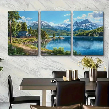 3pcs Montana Scenic Landscape Unique Metal Print Ready to Hang Art