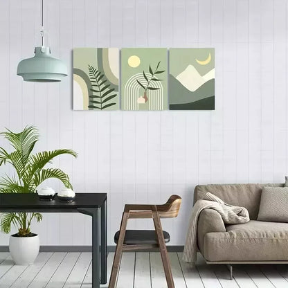 3pcs Bohemian Art Deco Minimalist Wall Art Set Canvas Framed 50x70cm - High Quality Print 100% Australian Made Wall Canvas Ready to Hang