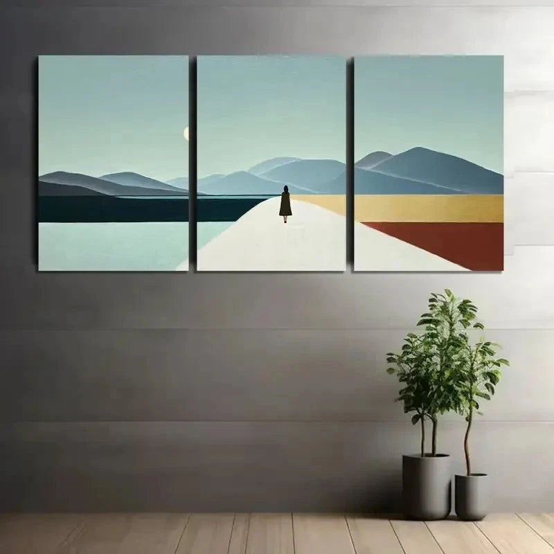 3pcs Landscape – Tarsila do Amaral Style Metal Print Ready to Hang Art