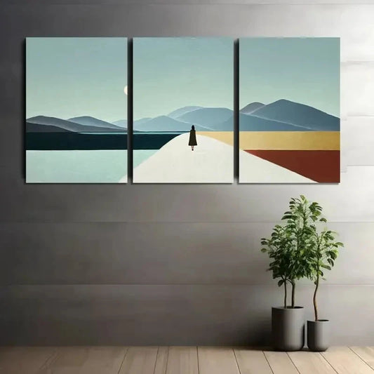 3pcs Landscape – Tarsila do Amaral Style Metal Print Ready to Hang Art