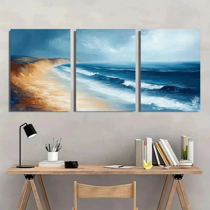 3pcs Ocean Landscape Beach Décor Perfect Wall Art Set Canvas Framed 40x60cm - High Quality Print 100% Australian Made Wall Canvas Ready to Hang