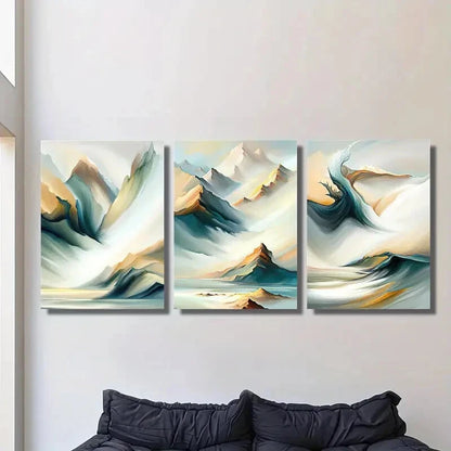 3pcs ,Abstract mountain texture decorative Metal Print Ready to Hang Art