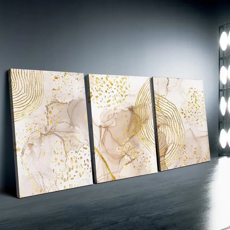 3pcs Abstract Marble-Inspired Wall Art Set Canvas Framed 60x90cm - High Quality Print 100% Australian Made Wall Canvas Ready to Hang