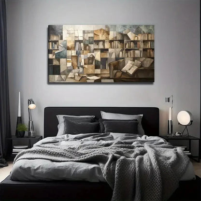 Modern Minimalist Abstract Wall Art Canvas Office Home Room Framed 120x60cm