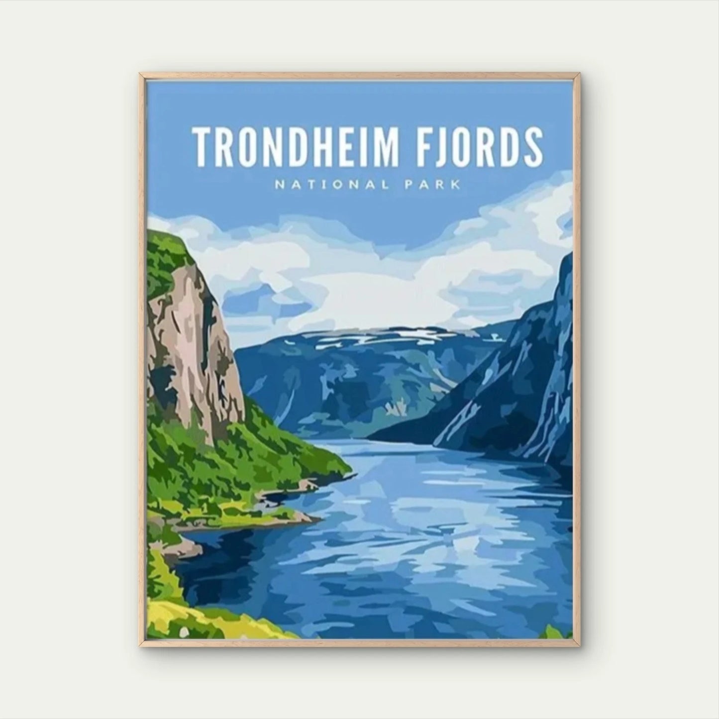 Norway Trondheim Fjords National Park Travel Poster Print Wall Art