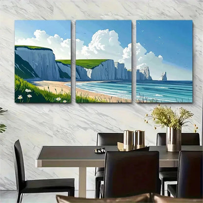 3pcs Seven Sisters English Coastal Metal Print Ready to Hang Art