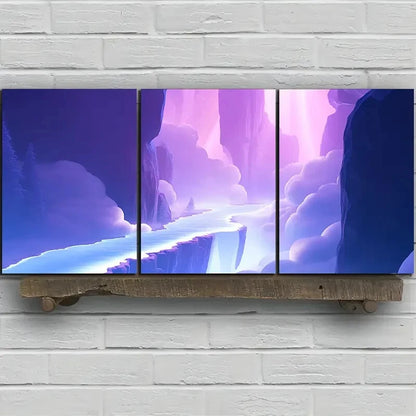 3pcs Beautiful Lines Painting Fantasy Metal Print Ready to Hang Art