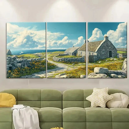 3pcs Aran Islands Travel Poster Ireland Landscape Metal Print Ready to Hang Art