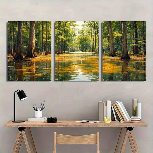 3pcs Congaree National Park Scenery Metal Print Ready to Hang Art
