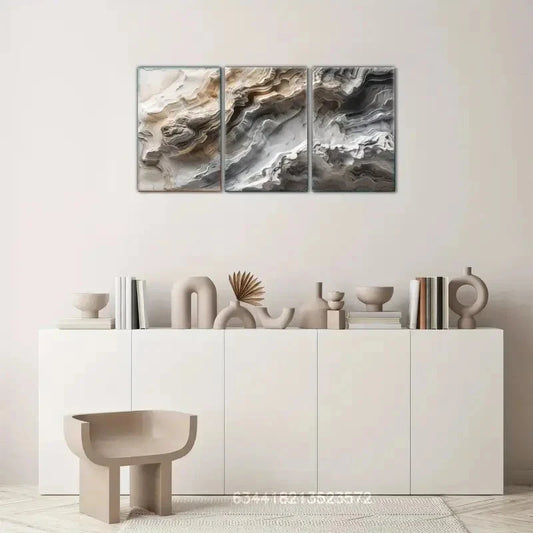 3pcs Aesthetics Abstract Style Art Wall Decoration Metal Print Ready to Hang Art