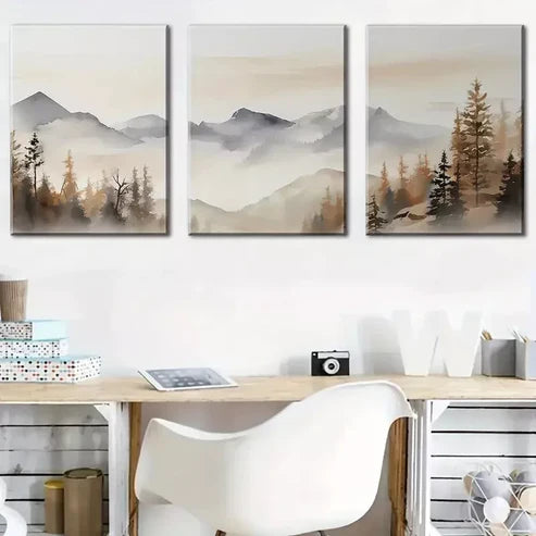 3pcs Abstract Forest Art Set Canvas Unframed - High Quality Print 100% Australian Made Wall Canvas