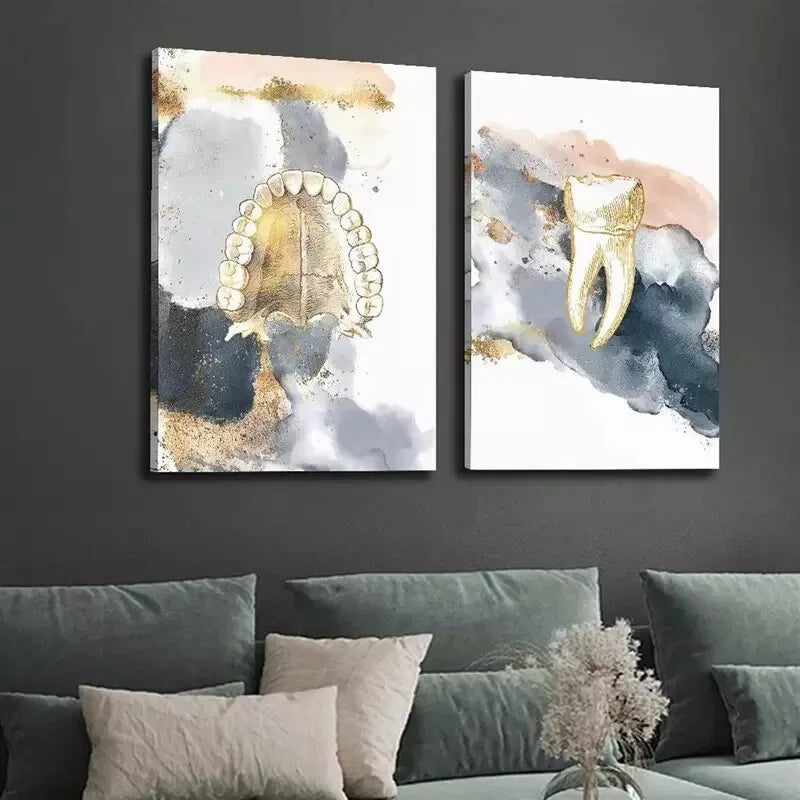 2pcs Decorative Painting, Abstract Texture Painting Canvas Framed 50x75cm - High Quality Print 100% Australian Made Wall Canvas Ready to Hang