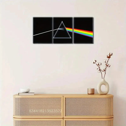 3pcs Visual Feast Geometric wall art Abstract Metal Print Ready to Hang Art