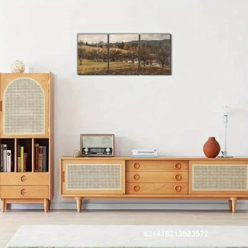 3pcs Unique Autumn Landscape Prints Metal Print Ready to Hang Art