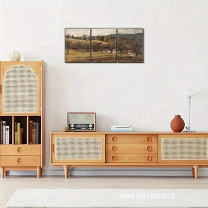 3pcs Unique Autumn Landscape Prints Metal Print Ready to Hang Art