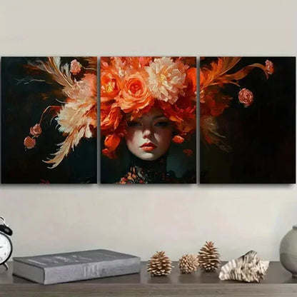 3pcs Elegant Woman Wall Art Set Canvas Unframed - High Quality Print 100% Australian Made Wall Canvas