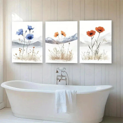 3pcs Minimalist Floral Elegant Nature Perfect Wall Art Set Canvas Framed 50x70cm - High Quality Print 100% Australian Made Wall Canvas Ready to Hang
