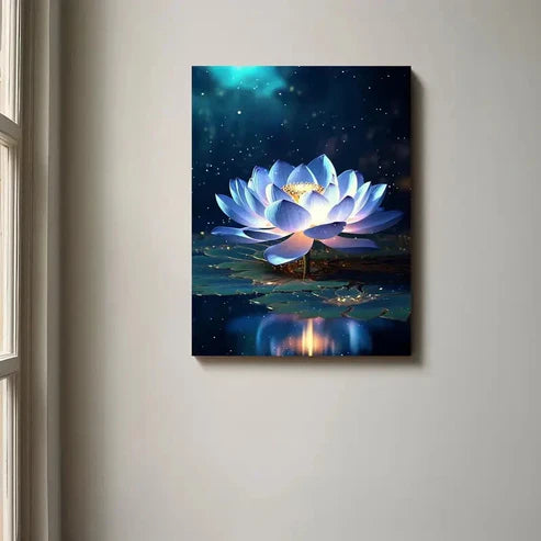 Beautiful Carnation Colorful Lotus Flower Painting 60x90cm Metal Print Ready to Hang