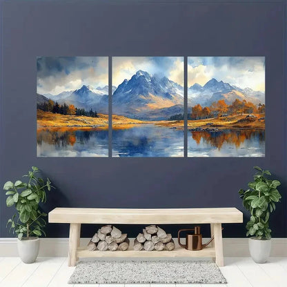 3pcs Scotland Painting Glen Coe Watercolor Metal Print Ready to Hang Art