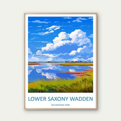 Lower Saxony Wadden Sea National Park Coastal Travel Poster Print Wall Art