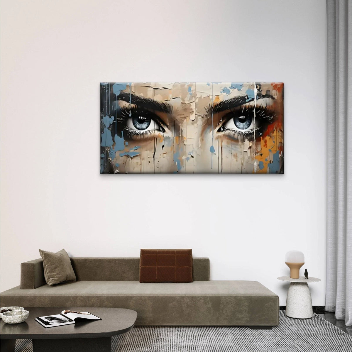 Women Eyes Abstract Wall Art Canvas Office Home Room Framed 120x60cm