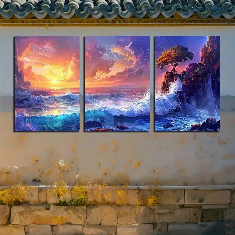 3pcs Chic Sea Themed Canvas Framed 40x60cm - High Quality Print 100% Australian Made Wall Canvas Ready to Hang