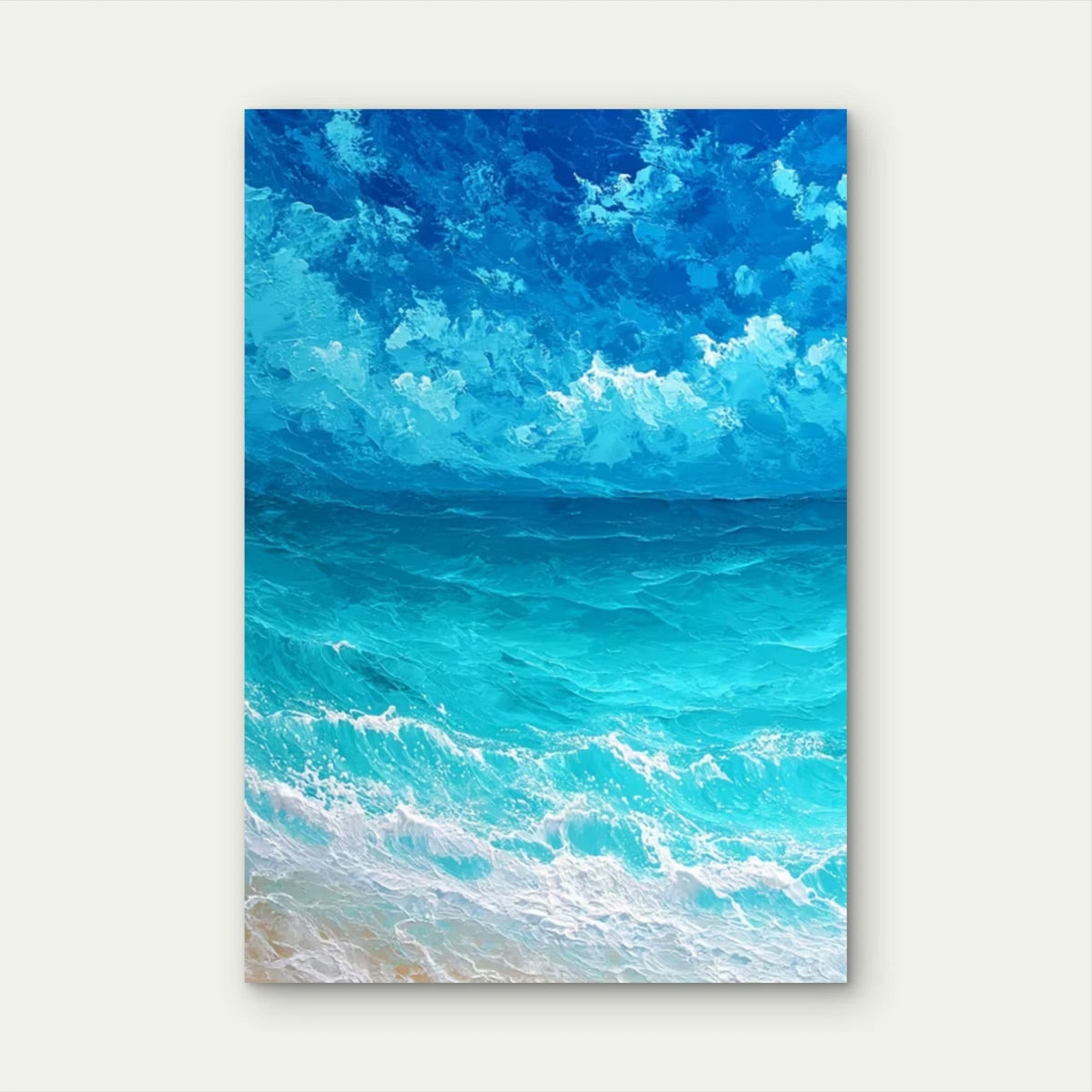 Abstract Watercolor Ocean Metal Print Ready to Hang