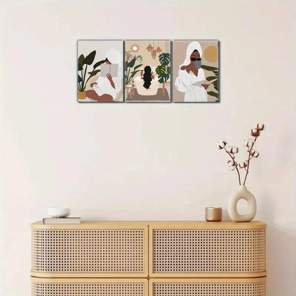 3pcs Elegant Tropical Plant Leaf Prints Art Posters Metal Print Ready to Hang