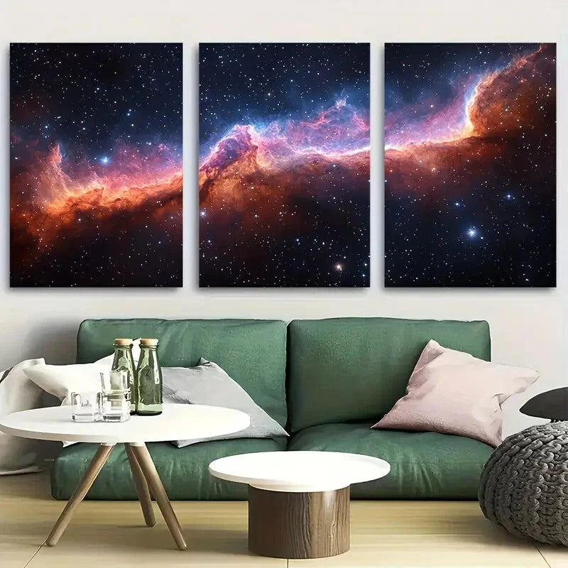 3pcs The Veil Nebula Metal Print Ready to Hang Art