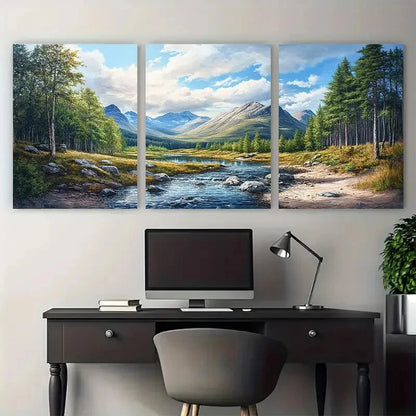 3pcs Lochnagar Munros Ballochbuie Forest Design Metal Print Ready to Hang Art