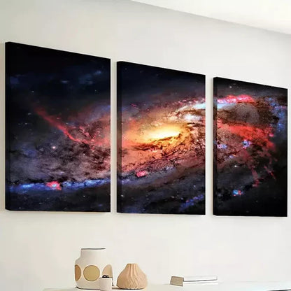 3pcs A Cosmic Theme Galaxy Outer Space Art Canvas Unframed - High Quality Print 100% Australian Made Wall Canvas